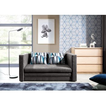 Canapea extensibila 2 locuri, ELTAP, Neva, 132x70x62 cm, lemn/poliester, gri