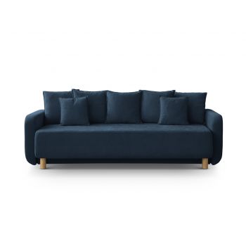 Canapea extensibila 3 locuri, cu lada depozitare, Elen-211, Micadoni Home, 231x106x86 cm, tesatura structurata chenille, albastru navy