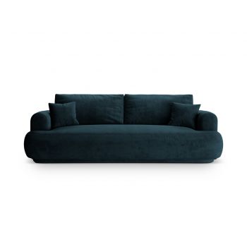 Canapea extensibila 3 locuri, Ella-120, Micadoni Home, 253x108x94 cm, catifea, petrol inchis