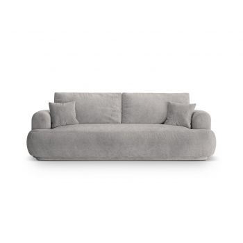 Canapea extensibila 3 locuri, Ella-193, Micadoni Home, 253x108x94 cm, tesatura structurata chenille, bej inchis