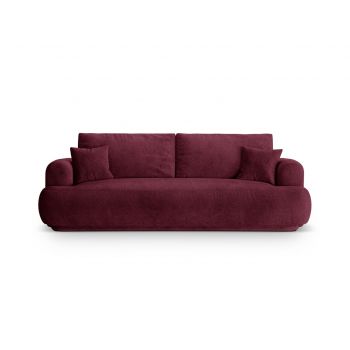 Canapea extensibila 3 locuri, Ella-193, Micadoni Home, 253x108x94 cm, tesatura structurata chenille, bordo