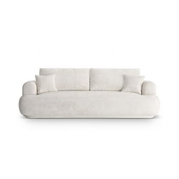 Canapea extensibila 3 locuri, Ella, Micadoni Home, 253x108x94 cm, tesatura boucle, bej deschis