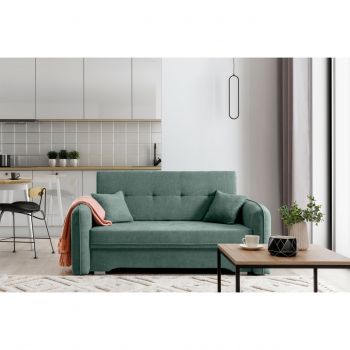 Canapea extensibila 3 locuri, ELTAP, Laine, 155x105x75 cm, lemn/poliester, verde