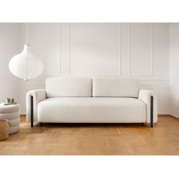 Canapea extensibila 3 locuri, ELTAP, SO-ARC-BL-01JAF, Arcadova, 244x97x97 cm, lemn/poliester, alb/negru