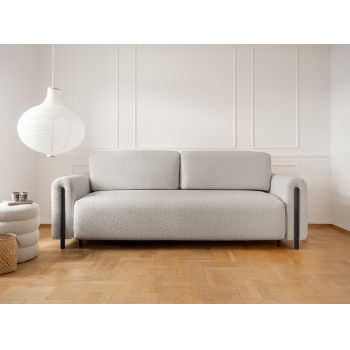 Canapea extensibila 3 locuri, ELTAP, SO-ARC-BL-03JAF, Arcadova, 244x97x97 cm, lemn/poliester, gri/negru