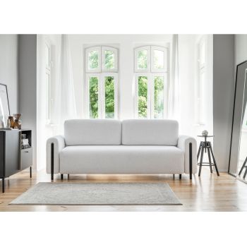Canapea extensibila 3 locuri, ELTAP, SO-ARC-BL-03ROY, Arcadova, 244x97x97 cm, lemn/poliester, gri deschis/negru