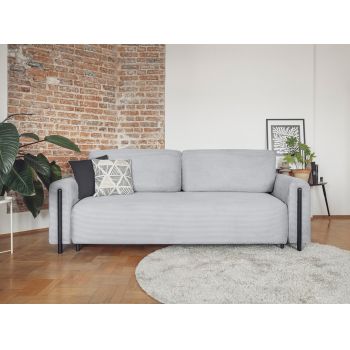 Canapea extensibila 3 locuri, ELTAP, SO-ARC-BL-04JAR, Arcadova, 244x97x97 cm, lemn/poliester, gri/negru