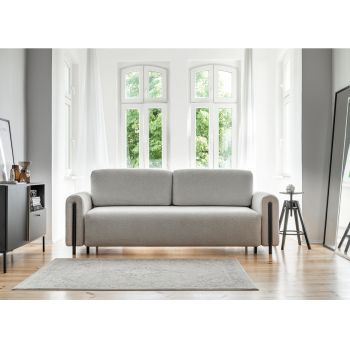 Canapea extensibila 3 locuri, ELTAP, SO-ARC-BL-04ROY, Arcadova, 244x97x97 cm, lemn/poliester, gri inchis/negru