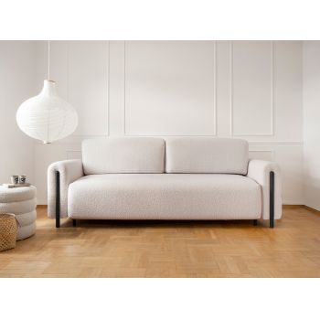 Canapea extensibila 3 locuri, ELTAP, SO-ARC-BL-18JAF, Arcadova, 244x97x97 cm, lemn/poliester, bej/negru