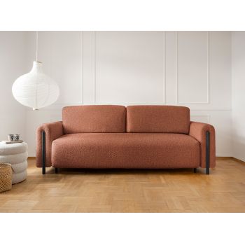 Canapea extensibila 3 locuri, ELTAP, SO-ARC-BL-30JAF, Arcadova, 244x97x97 cm, lemn/poliester, maro/negru