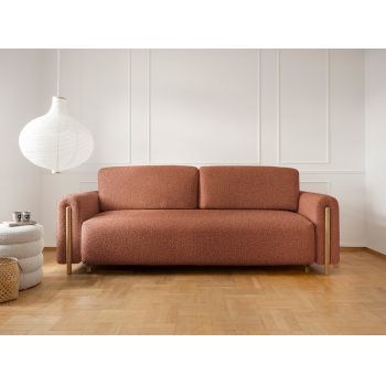 Canapea extensibila 3 locuri, ELTAP, SO-ARC-OA-30JAF, Arcadova, 244x97x97 cm, lemn/poliester, maro/stejar