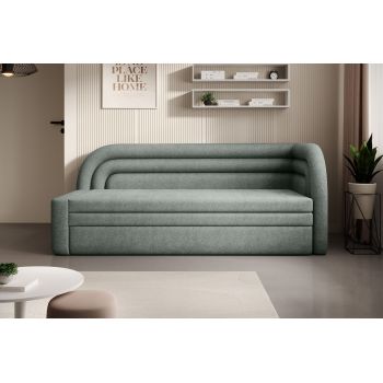 Canapea extensibila brat dreapta 3 locuri, ELTAP, Fabillo, 223x86x80 cm, lemn/poliester, verde