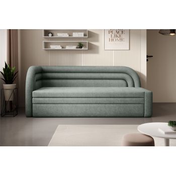 Canapea extensibila brat stanga 3 locuri, ELTAP, Fabillo, 223x86x80 cm, lemn/poliester, verde