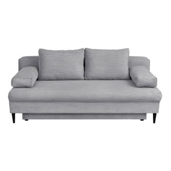 Canapea MILANO ONE extensibila, 3 locuri, cu arcuri si lada depozitare, gri, 200x95x95 cm