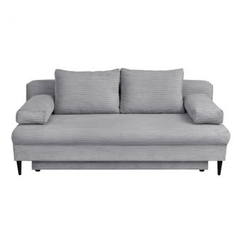 Canapea MILANO ONE extensibila, 3 locuri, cu arcuri si lada depozitare, gri, 200x95x95 cm