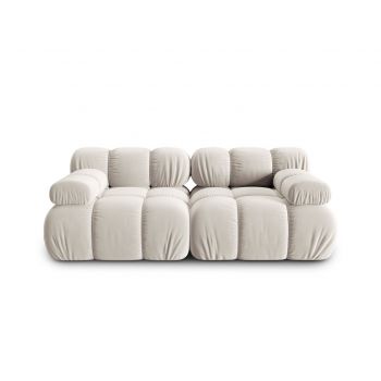 Canapea modulara 2 locuri, Bellis-51, Micadoni Home, 188x94x70 cm, catifea, bej inchis