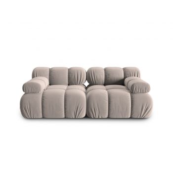 Canapea modulara 2 locuri, Bellis-51, Micadoni Home, 188x94x70 cm, catifea, cappuccino