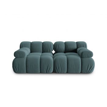 Canapea modulara 2 locuri, Bellis-51, Micadoni Home, 188x94x70 cm, catifea, turcoaz