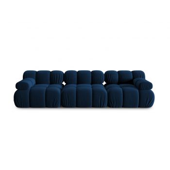 Canapea modulara 3 locuri, Bellis-51, Micadoni Home, 282x94x70 cm, catifea, albastru regal