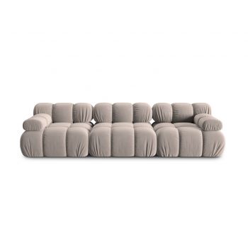 Canapea modulara 3 locuri, Bellis-51, Micadoni Home, 282x94x70 cm, catifea, cappuccino
