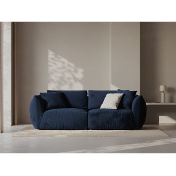 Canapea modulara 3 locuri, Chris-184, Micadoni Home, 220x100x80 cm, catifea, albastru regal