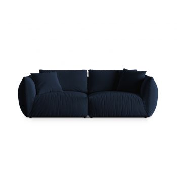 Canapea modulara 4 locuri, Chris-184, Micadoni Home, 260x100x80 cm, catifea, albastru regal