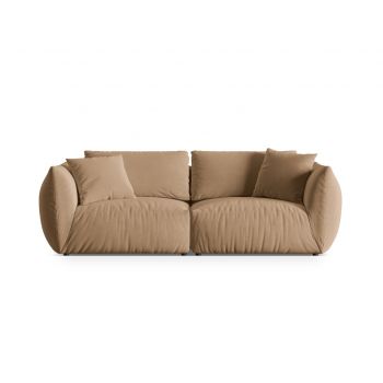 Canapea modulara 4 locuri, Chris-184, Micadoni Home, 260x100x80 cm, catifea, bej sand