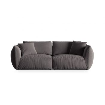 Canapea modulara 4 locuri, Chris-184, Micadoni Home, 260x100x80 cm, catifea, gri inchis