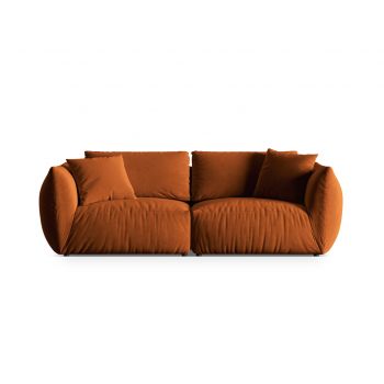 Canapea modulara 4 locuri, Chris-184, Micadoni Home, 260x100x80 cm, catifea, teracota