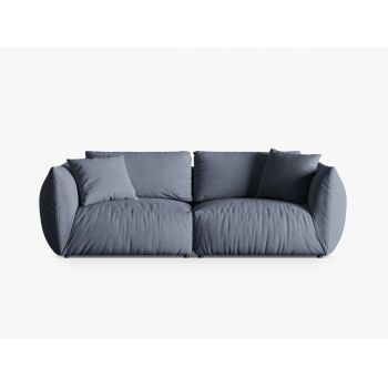 Canapea modulara 4 locuri, Chris-259, Micadoni Home, 260x100x80 cm, tesatura structurata chenille, albastru muted