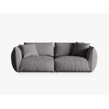 Canapea modulara 4 locuri, Chris-259, Micadoni Home, 260x100x80 cm, tesatura structurata chenille, gri beton