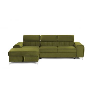 Colțar Extensibil LOFT, cu lada depozitare, tetiere reglabile, 295x170x95 cm