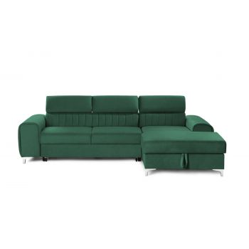 Colțar Extensibil LOFT, cu lada depozitare, tetiere reglabile, 295x170x95 cm