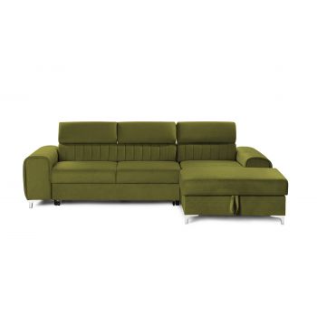Colțar Extensibil LOFT, cu lada depozitare, tetiere reglabile, 295x170x95 cm