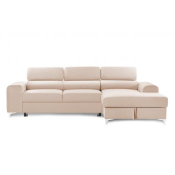 Colțar Extensibil LOFT NEW, cu lada depozitare, tetiere reglabile, 295x170x95 cm