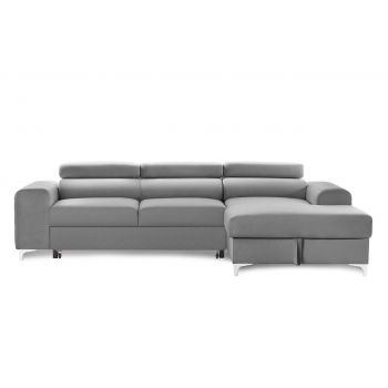 Colțar Extensibil LOFT NEW, cu lada depozitare, tetiere reglabile, 295x170x95 cm