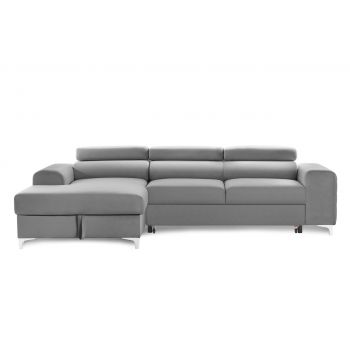Colțar Extensibil LOFT NEW, cu lada depozitare, tetiere reglabile, 295x170x95 cm