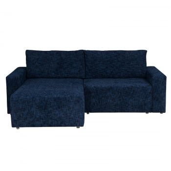Coltar DALLAS ONE extensibil, cu lada depozitare, colt interschimbabil, albastru, 258x173x90 cm