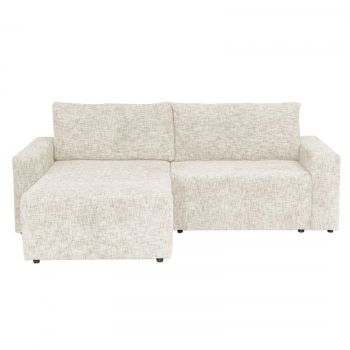 Coltar DALLAS ONE extensibil, cu lada depozitare, colt interschimbabil, bej, 258x173x90 cm