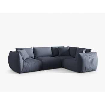 Coltar dreapta 4 locuri, Chris-259, Micadoni Home, 295x210x80 cm, tesatura structurata chenille, albastru muted