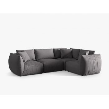 Coltar dreapta 4 locuri, Chris-259, Micadoni Home, 295x210x80 cm, tesatura structurata chenille, gri beton