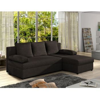 Coltar extensibil reversibil 3 locuri, ELTAP, Gino, 201x143x90 cm, lemn/poliester, maro
