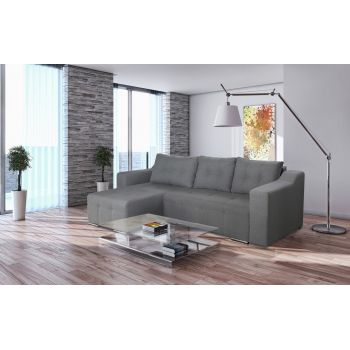 Coltar extensibil Verona Gri 287x169x96 cm cu lada de depozitare