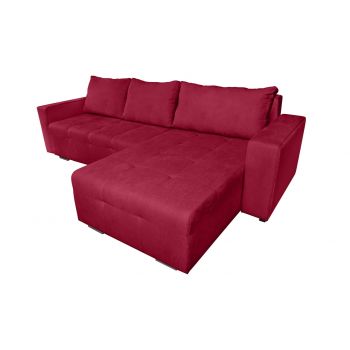 Coltar extensibil Verona Rosu 287x169x96 cm cu lada de depozitare