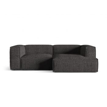 Coltar modular dreapta 3 locuri, Nuria-260, Micadoni Home, 252x147x72 cm, tesatura boucle, antracit