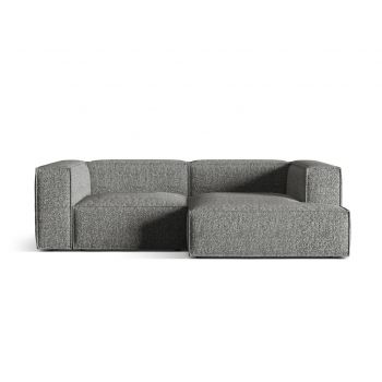 Coltar modular dreapta 3 locuri, Nuria-260, Micadoni Home, 252x147x72 cm, tesatura boucle, grafit