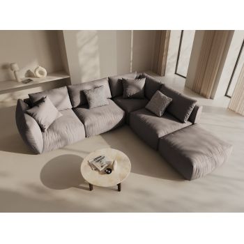 Coltar modular dreapta 4 locuri, Chris-259, Micadoni Home, 295x290x80 cm, tesatura structurata chenille, bej sand