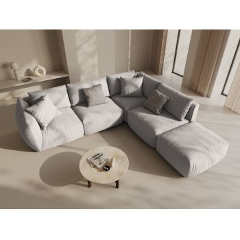 Coltar modular dreapta 4 locuri, Chris-259, Micadoni Home, 295x290x80 cm, tesatura structurata chenille, natural