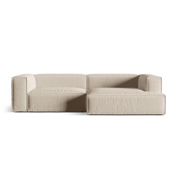Coltar modular dreapta 4 locuri, Nuria-215, Micadoni Home, 292x147x72 cm, tesatura structurata chenille, bej