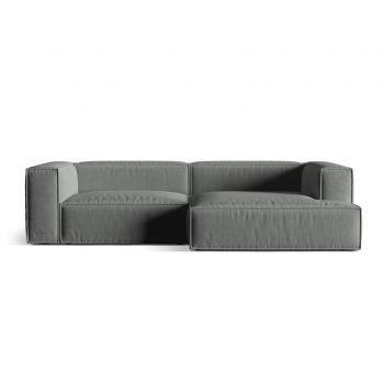 Coltar modular dreapta 4 locuri, Nuria-215, Micadoni Home, 292x147x72 cm, tesatura structurata chenille, gri